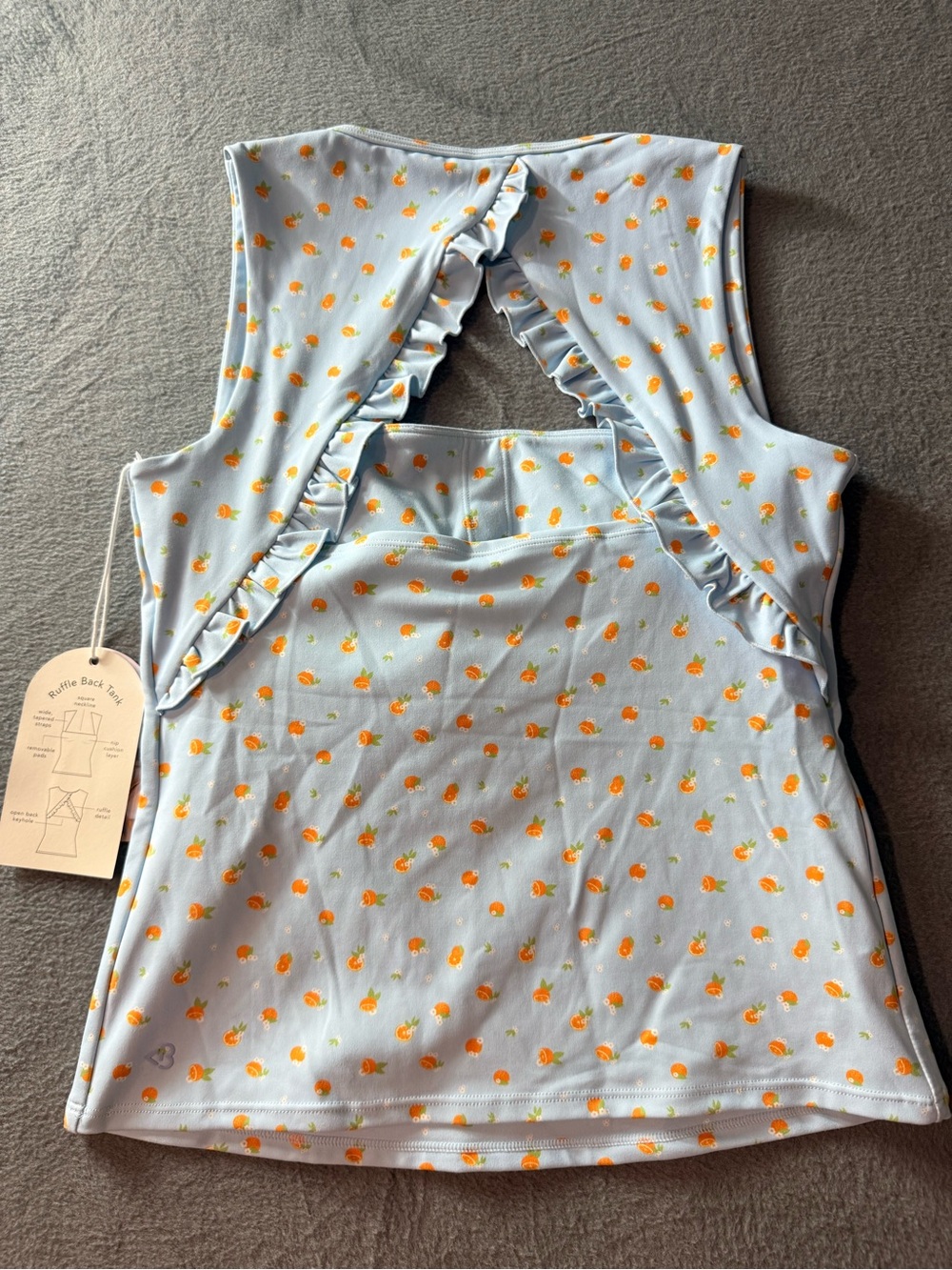 Blogilates - Ruffle Back Tank with Blue Citrus Print - Picture 8 of 8